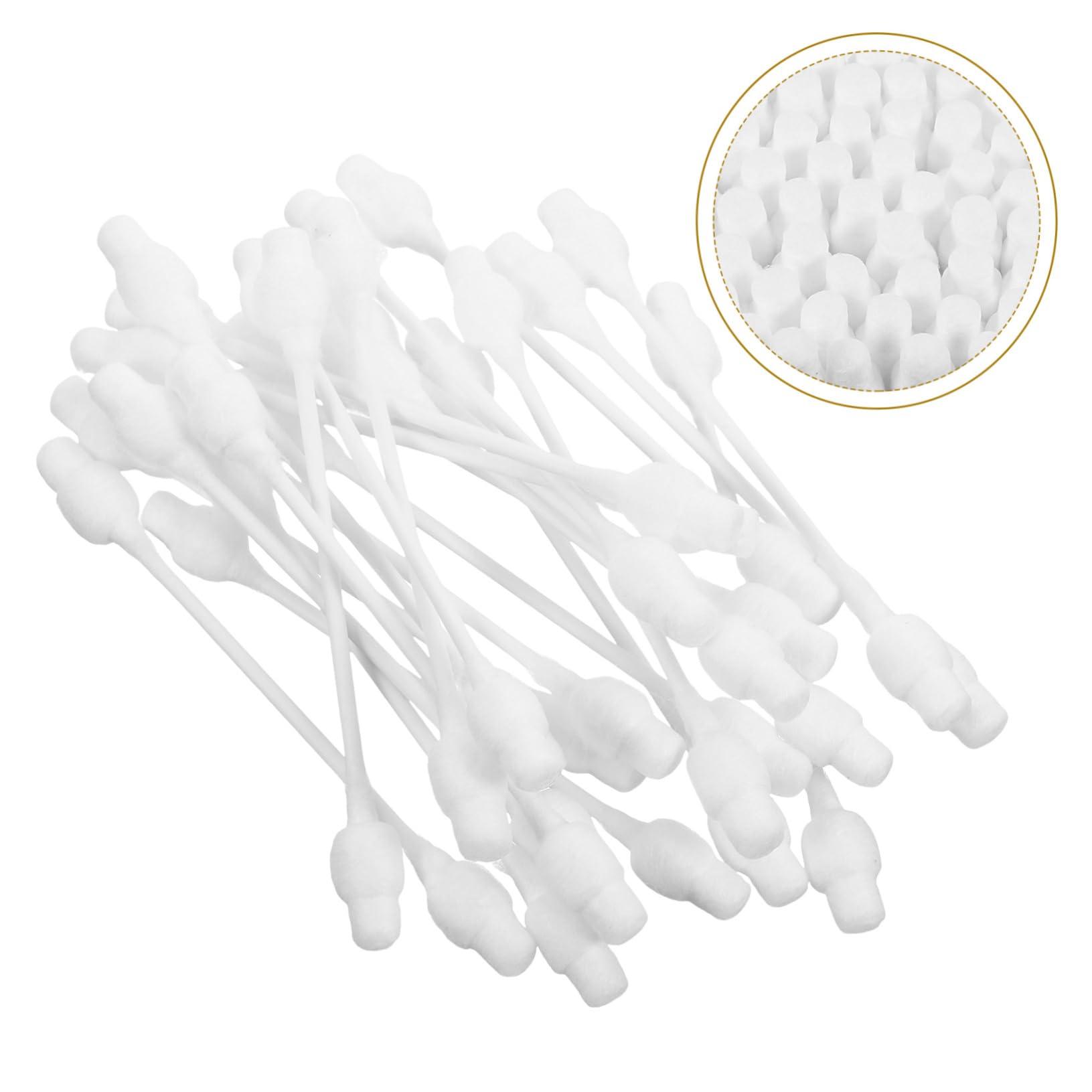 GLEAVI 100pcs Double Ended Cotton Wwabs Ear Wax Cotton Swab Baby Safety Cotton Bud Stick Swab Baby Ear Wax Cleaner Toddler Cotton Swab Large Tips Design Swab Ear Cotton Stick Earpick Swab