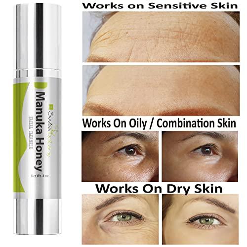 Swiss Botany Swiss Botany Manuka Honey Face Wash with Coconut, Almond, and Rosemary - Premium Organic Honey Face Wash  Manuka Honey Face Cleanser for Sensitive Skin  Sulphate & Paraben-Free  4 oz