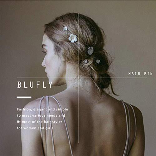 Blufly Blufly Vintage Flower Hair Clips Pink Hollow Geometric Hair Pin Petal Barrette Clips Hair Slides Wedding Bridal Bridesmaid Styling Tools for Women and Girls (Pack of 5)