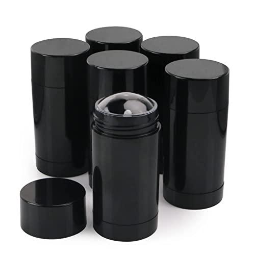 Minsily Minsily 10 Pack 75ml Round Empty Deodorant Containers 2.5oz Twist Up Filling Stick Plastic Deodorant Container Empty Lip Balm Tubes Refillable Deodorant Bottle for DIY Lipstick Crayon Chapstick(Black)