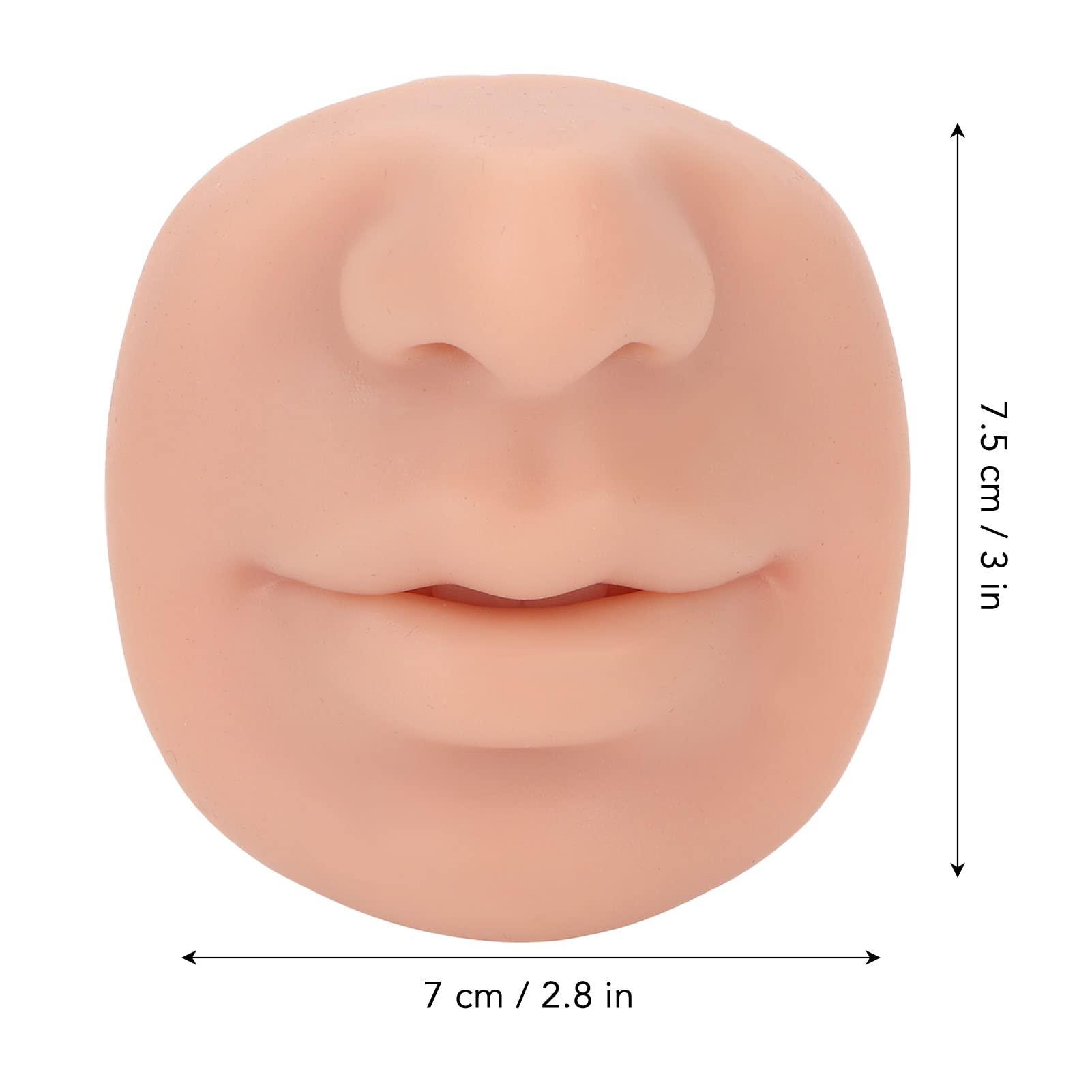 Naroote Silicone Body Parts, Piercing Practice Kit, Fake Nose Piercing Practice Body Parts with Mouth Soft Imitation Nose Model Reusable Nose Displays Fake Body Parts for Piercing Practice