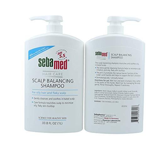 SEBAMED Sebamed Scalp Balancing Shampoo - Gentle Anti Dandruff Shampoo Formula for Oily Hair and Flaky Scalp 33.8 Fluid Ounces (1 Liter with Pump) Pack of 2