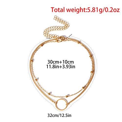 Doubnine DOUBNINE Dainty Necklace Ring Layered Choker Sets Boho Simple Everyday Jewelry Women Fashion
