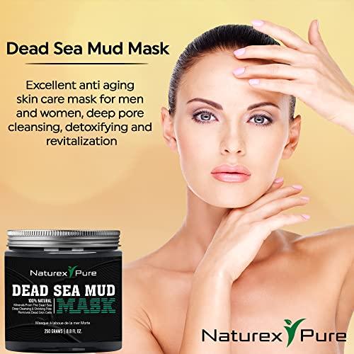 Naturex Pure Naturex Pure Dead Sea Mud Mask – Luxurious Mud Masks for Women and Men – Advanced All-Natural Dead Sea Mud Mask for Blackheads, Whiteheads, Hyperpigmentation, Acne – 8.8fl oz