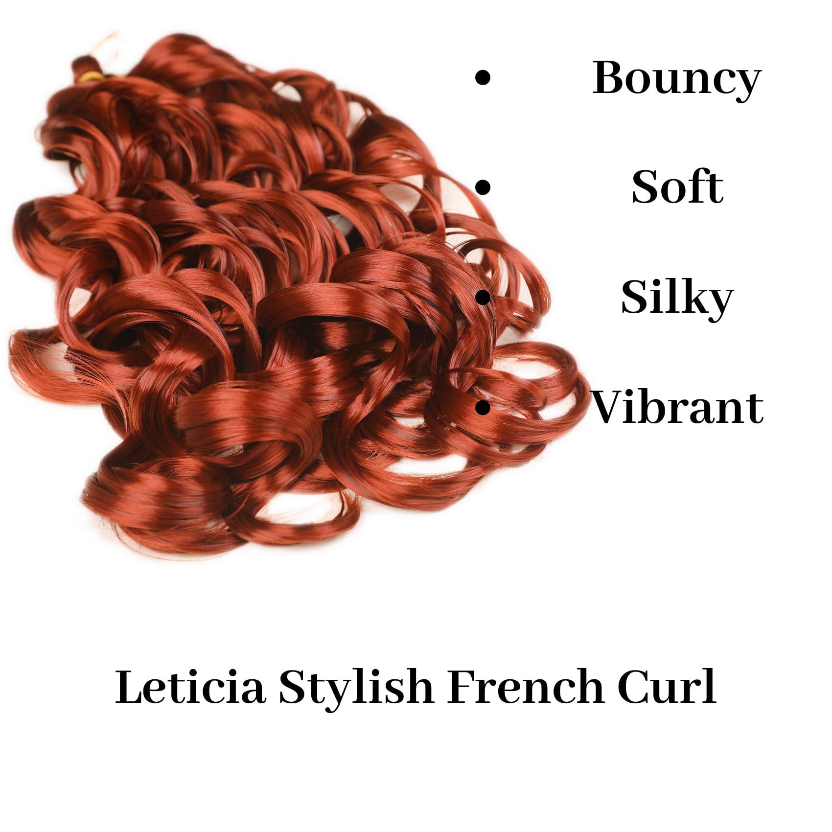 Leticia Ginger French Curl Braiding Hair Curly Loose Wave Braiding Hair Synthetic Fiber Soft 24 inch