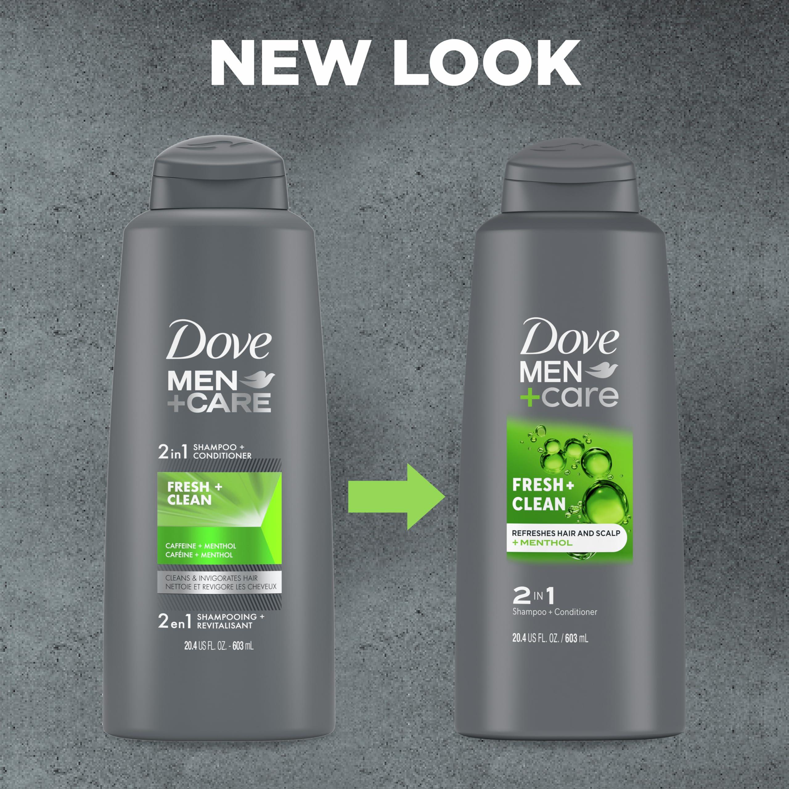 DOVE MEN + CARE DOVE MEN + CARE Fortifying 2-in-1 Shampoo and Conditioner Fresh and Clean with Caffeine For Everyday Care Helps Strengthen and Nourish Hair 20.4 oz
