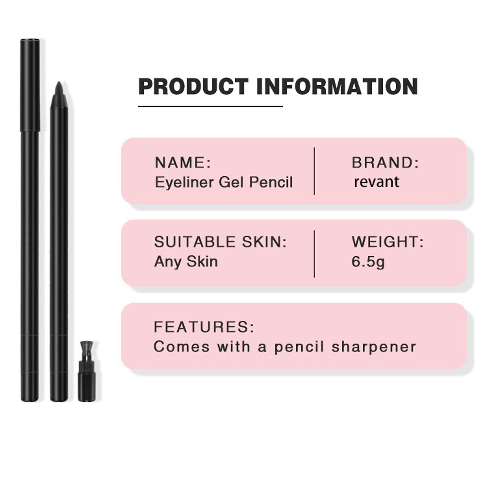 Generic Revant Beauty Gel Eyeliner for Mature Women, Round Tip Design - Waterproof, Sweat and Smudge Resistant Precision Eyeliner for All Day Use. (#01 Black)