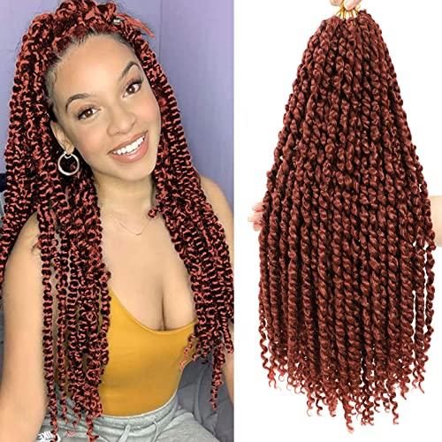 Flagship Passion Twist Hair 30 Inch Ginger Color Long Pre-twisted Passion Twists Crochet Hair Copper Red Pre-looped Curly Crochet Hair for Black Women (6Packs,350)