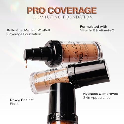 L.A. Girl L.A. Girl Pro Coverage Liquid Foundation, Bronze, 0.95 Fl Oz