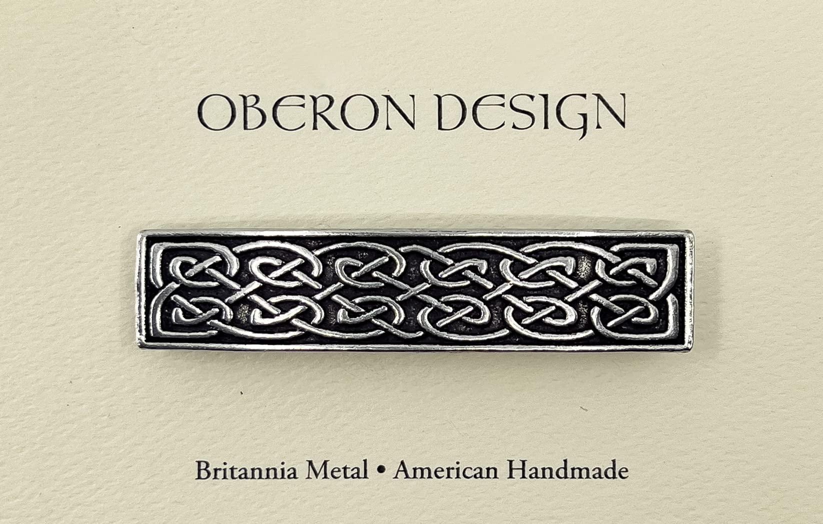 Oberon Design 60mm Small Celtic Hair Clip, Hand Crafted Metal Barrette Made in the USA by Oberon Design