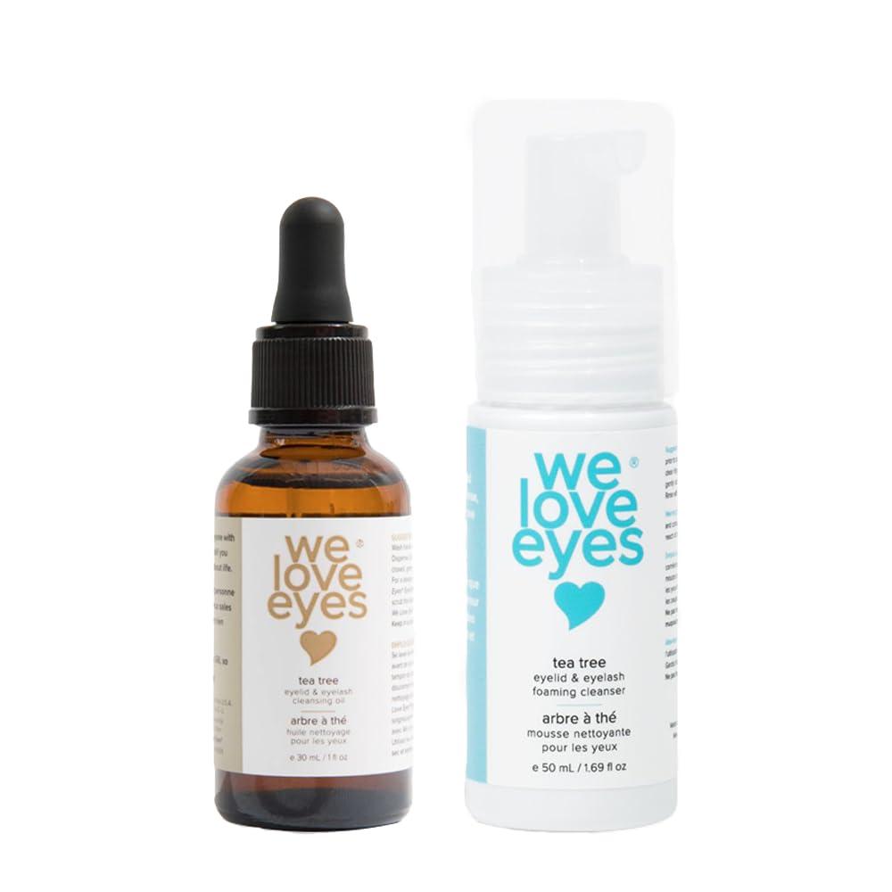 We Love Eyes We Love Eyes - The Eyelid Scrub Kit - All Natural Tea Tree Eyelid Cleansing Kit (Cleansing Oil 30 ml & Foaming Cleanser 50 ml) Paraben & Sulfate Free - Made in USA