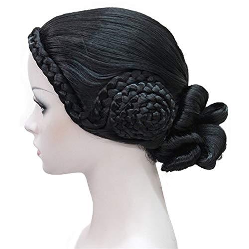 Aimole Aimole Braid Updo Bun Wig Black Wigs Synthetic Cosplay Women Hair