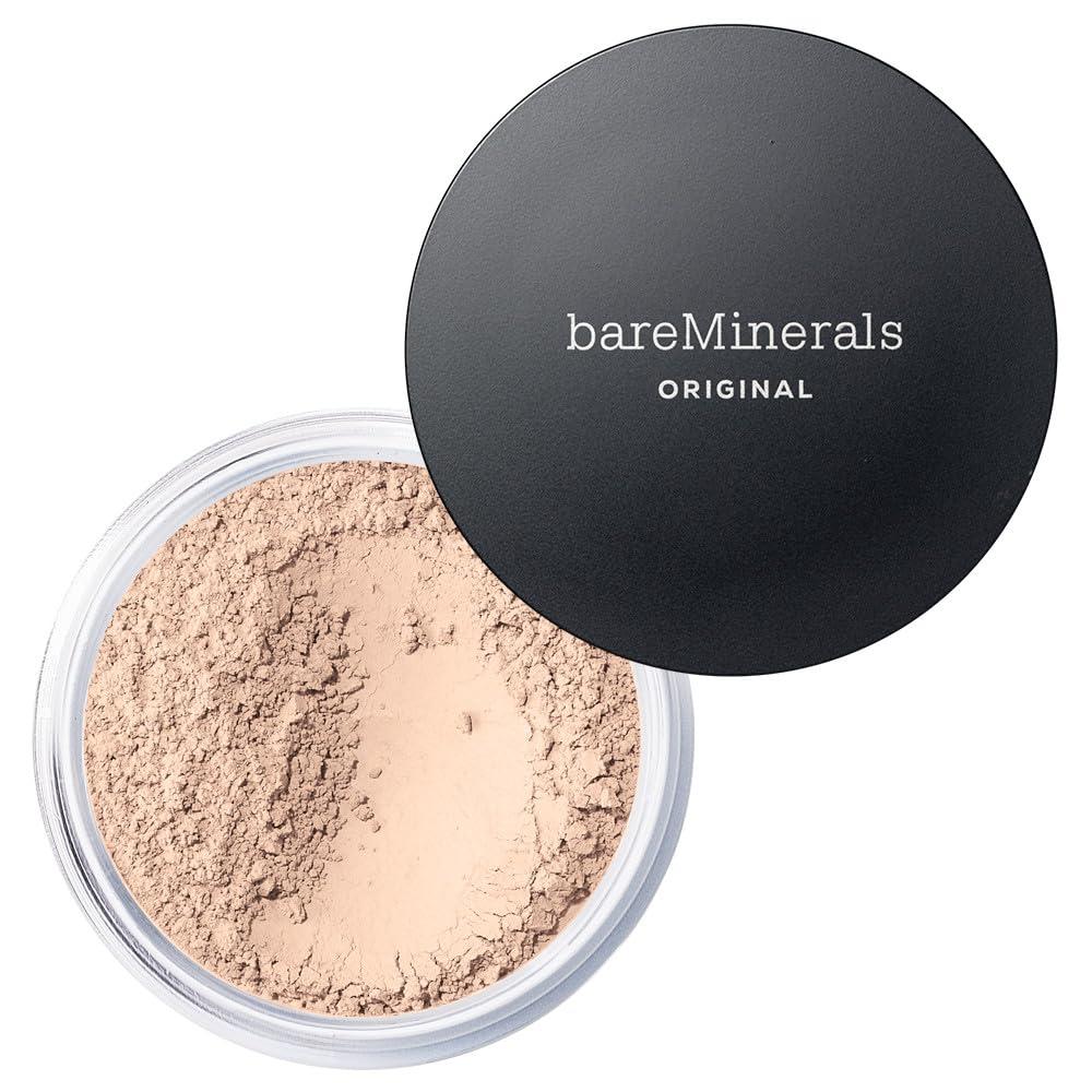 bareMinerals bareMinerals Original Loose Powder Foundation SPF 15, Lightweight Mineral Loose Powder Foundation Makeup, Buildable Coverage, Talc Free, Vegan (Fairly Medium 05)