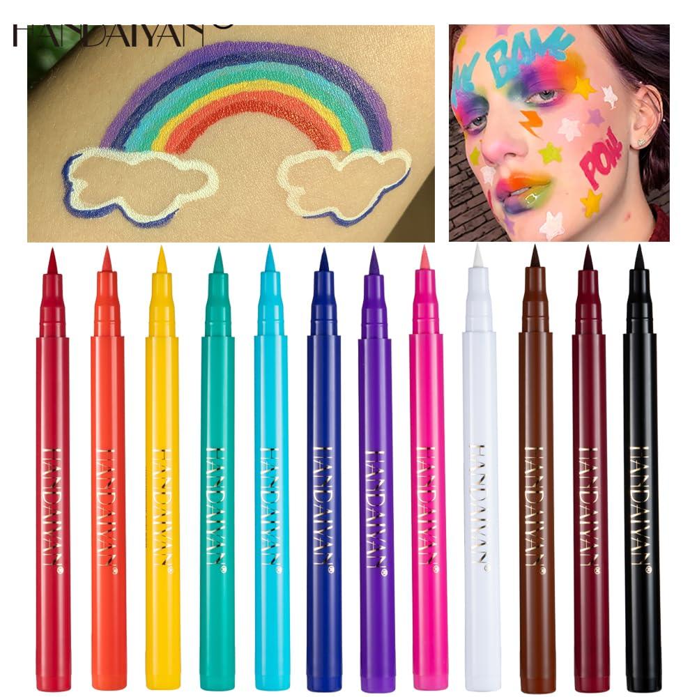 BestLand BestLand 12 Colors Matte Liquid Eyeliner Set Rainbow Colorful Neon Eyeliner Pencil Pigmented Waterproof Smudgeproof Long Lasting Gel Eye Liner Christmas Makeup Gift Kit for Women (Set E)