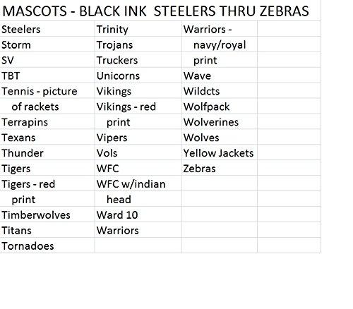 Sublimation Specialties Custom Mascot Ribbon Scrunchie, Made in the USA, Pick your Mascot & colors, White Pony Band