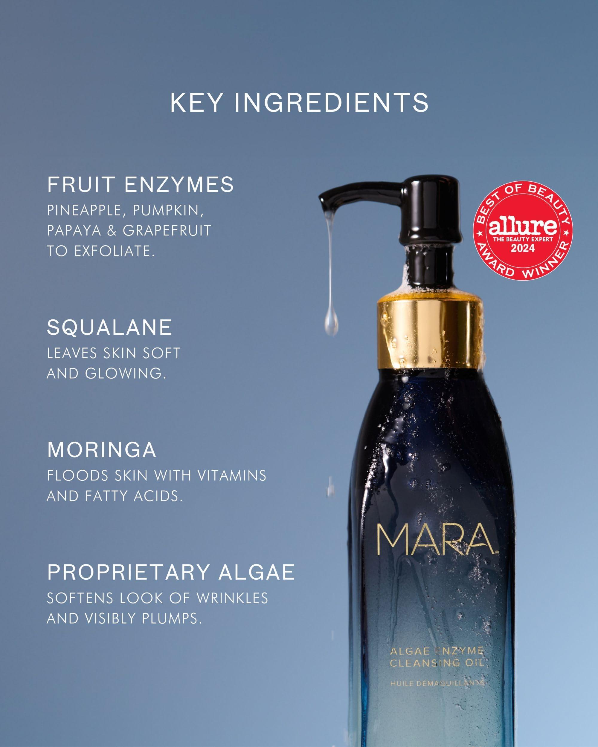 MARA MARA - Natural Chia + Moringa Algae Enzyme Cleansing Oil | Plant-Based, Gluten-Free Skin Care | For All Skin Types, Hypoallergenic, Hydrating, Exfoliating, Make-Up Remover (4 oz | 120 ml)
