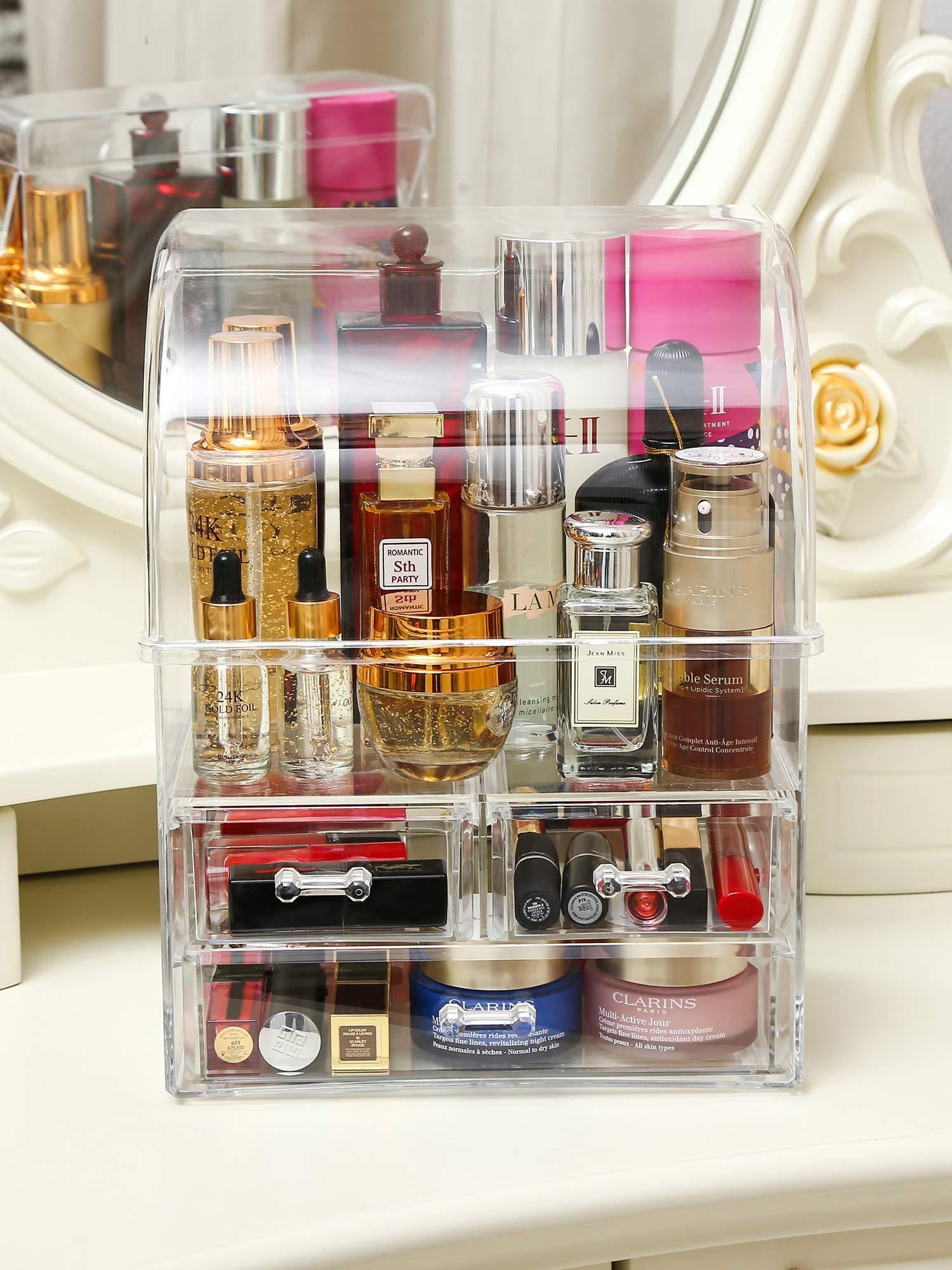 MOOCHI MOOCHI Professional Cosmetic Makeup Organizer Dust Water Proof Cosmetics Storage Display Case with Drawers Portable For Brushes Lipsticks Jewelry