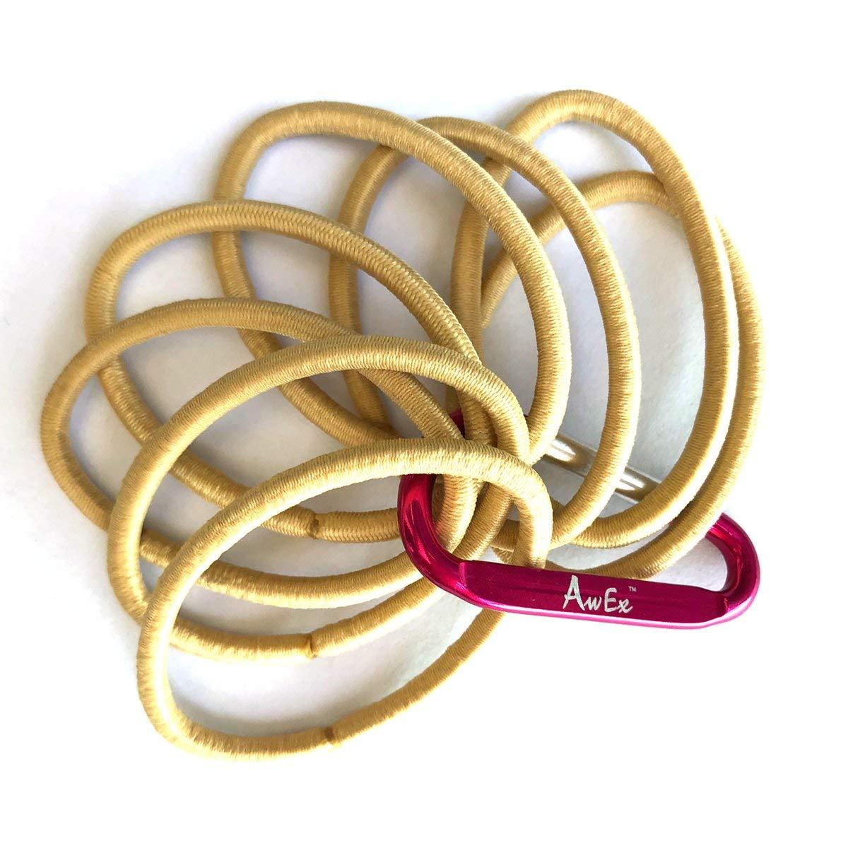 AwEx AwEx Strong Blonde Hair Ties - 72 PCS 4 mm Regular Loop - Gold Hair Bands - No Metal Hair Elastics -No Pull Ponytail Holder