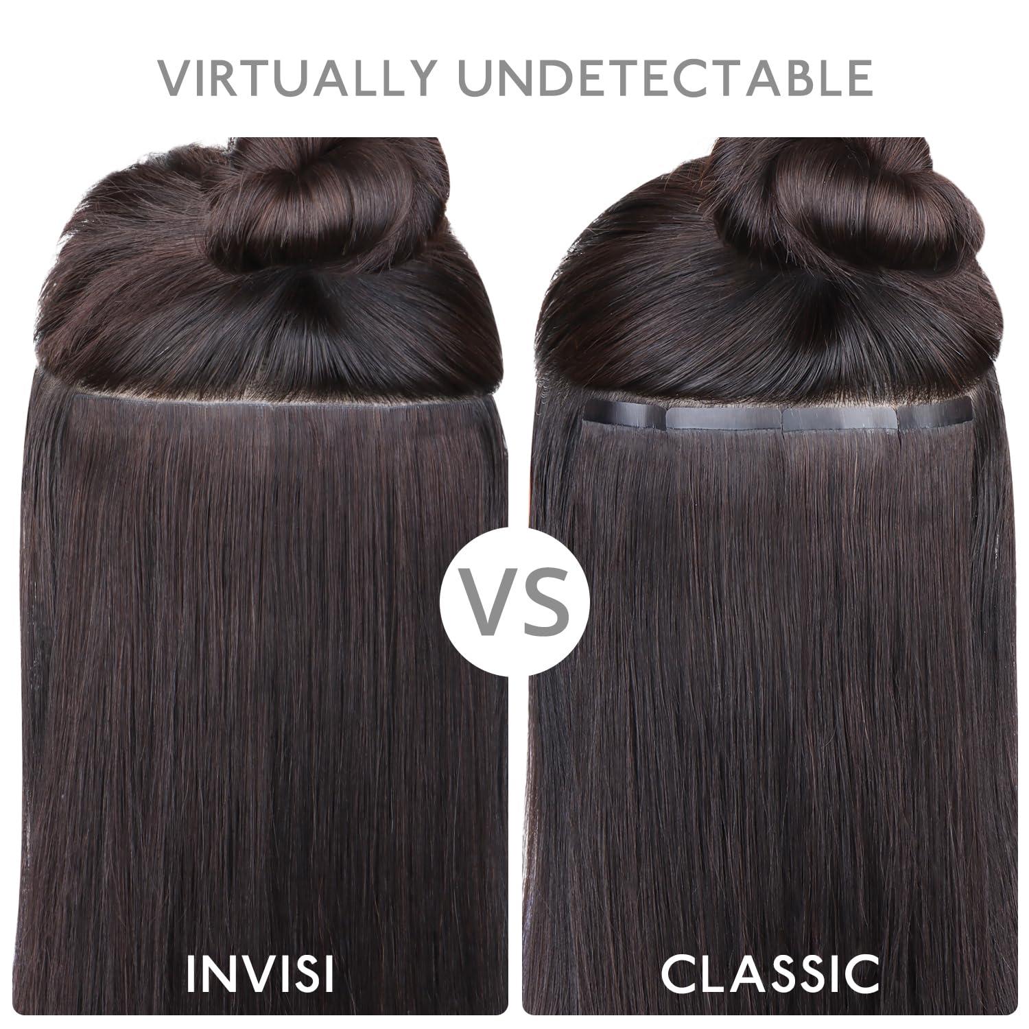 Wennalife WENNALIFE Invisi Edge Tape in Hair Extensions Human Hair, 22 Inch 50g 20pcs Platinum Blonde Invisible Luxury Remy Hair Extensions Natural Seamless Injected Tape Ins Straight Extensiones De Cabello