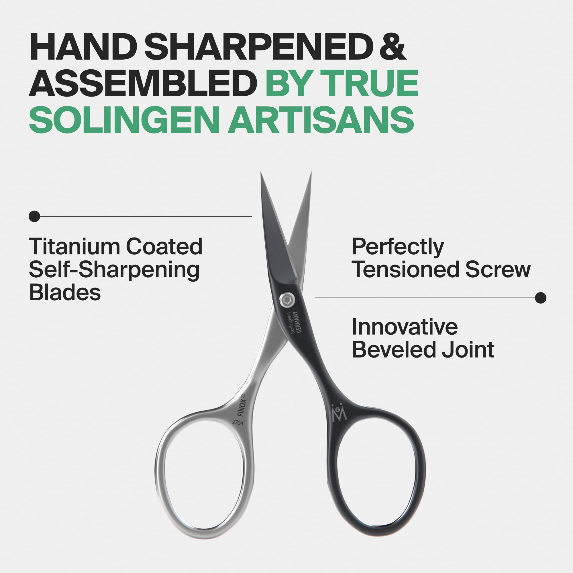 GERmanikure GERMANIKURE Professional Nail Cutter Scissors - Self-Sharpening FINOX22 Titanium Coated Stainless Steel Manicure Tools in Leather Case - Ethically Made in Solingen Germany - 2704