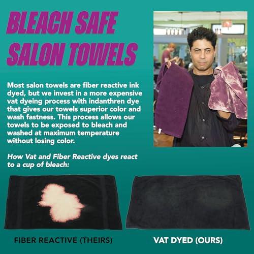 Arkwright LLC Arkwright Bleach Proof Salon Towels Bulk - (Pack of 24) Ultra Soft, Gentle Microfiber, Highly Absorbent & Quick Dry Spa Facial Towel for Hair Stylist, Nail Shop, and Esthetician, 16 x 27 in, Brown