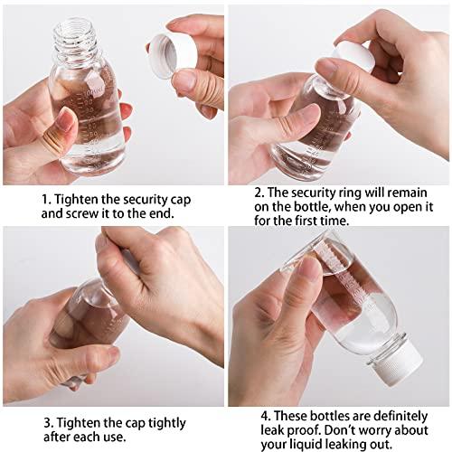 WUWEOT WUWEOT 40 Pack Plastic Travel Bottles, 3.4Oz Empty Refillable Containers, Hard Plastic PET Clear Storage Bottle with Screw Cover Cap for Shampoo, Lotions, Cream and more