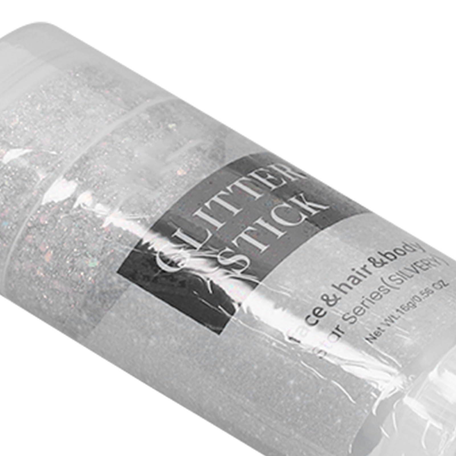 Airshi Body Glitter Stick, Skin Friendly Lasting Mild Silver Sparkling Body Glitter Gel for Hair for Parties