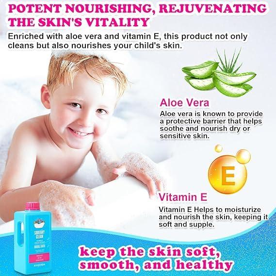 NinthAvenue Basics Baby Kids Body Wash and Shampoo Bubble Bath for Toddlers Kids Soap Sensitive Skin Hypoallergenic with Aloe Vera and Vitamin E Squeaky Clean Fresh Scent 34.5 Fl.Oz. KIT WITH 3 UNITS