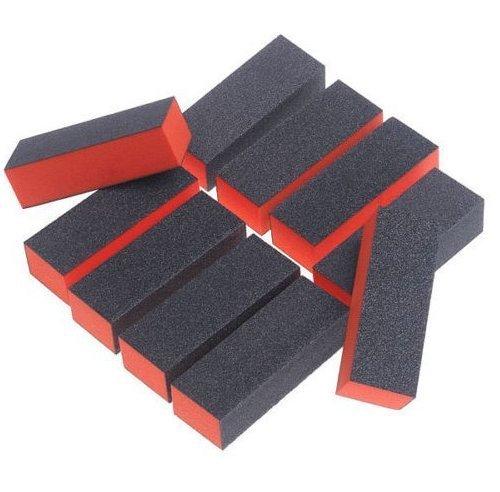 Onwon Onwon 10PC Nail Art Care Buffer Buffing Sanding Block Files 4 Way Polish Block Nail Files Art Pedicure Manicure Tips(Black Red)