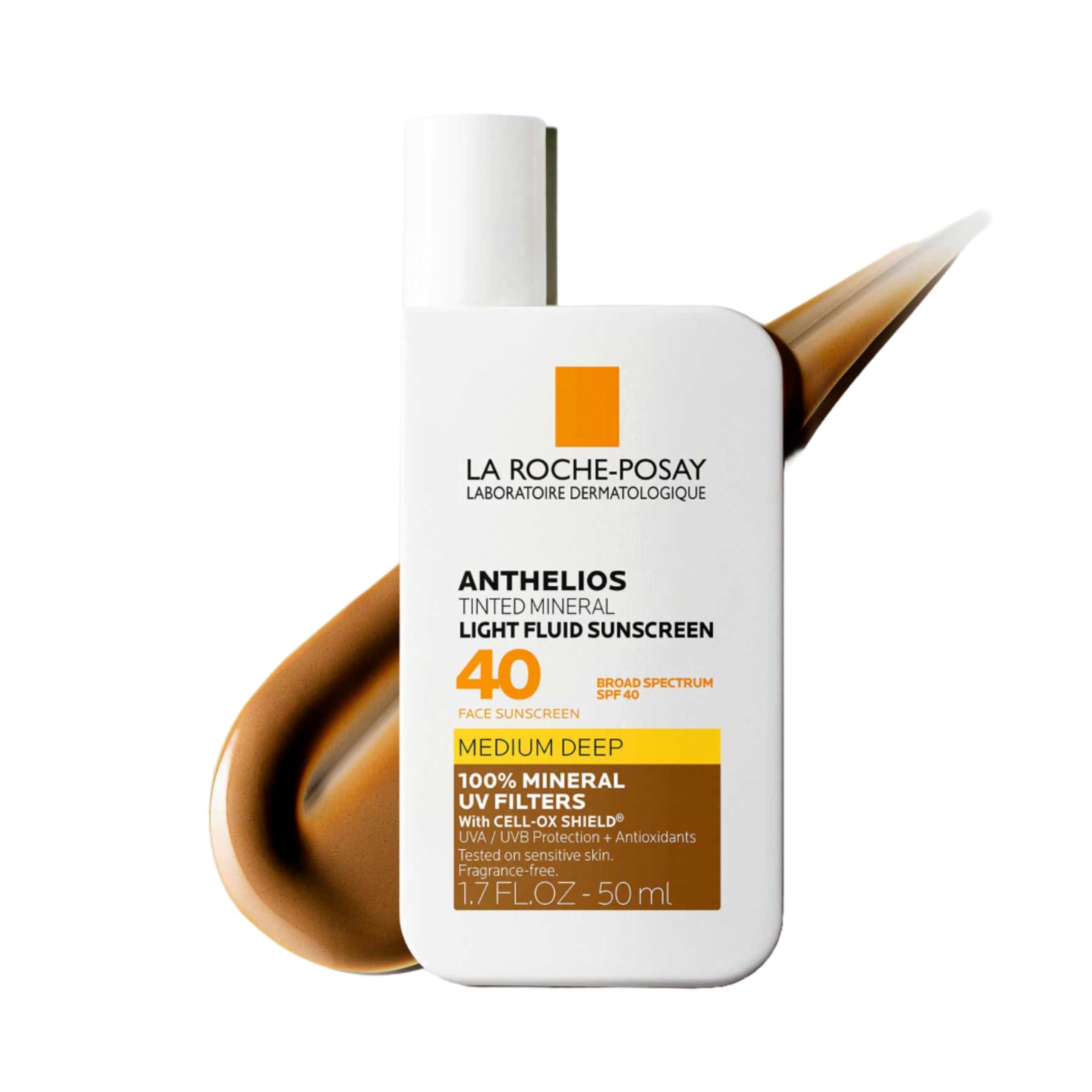 La Roche-Posay La Roche-Posay Anthelios Tinted Sunscreen SPF 40+, Broad Spectrum SPF + Antioxidants, Titanium Dioxide & Zinc Oxide Sunscreen, 4 Flexible Shades With No White Cast, Oil Free & Oxybenzone Free