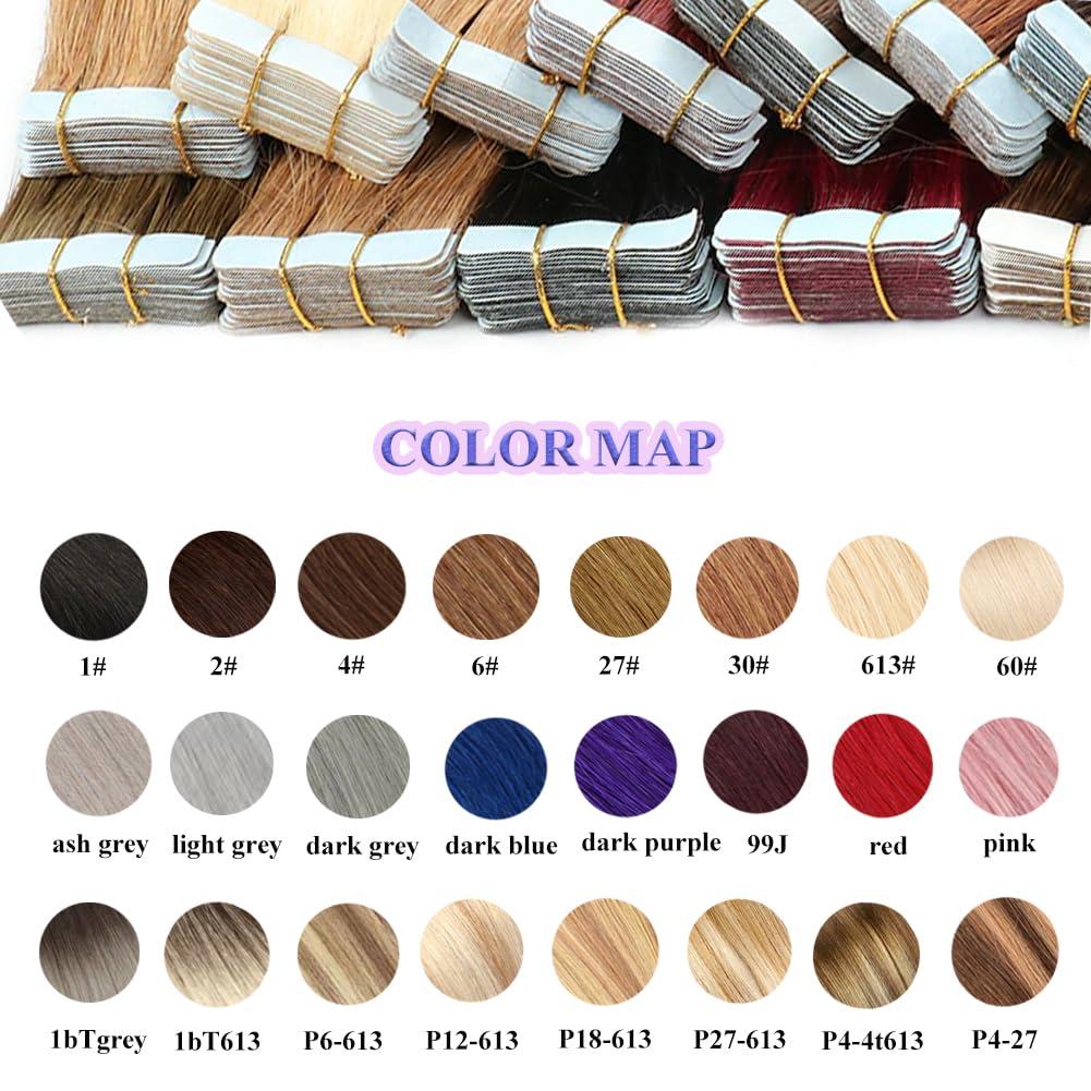 Saisifen Saisifen Tape in Human Hair Extensions 20pcs 50g/Pack Invisible Tape ins Extension Straight 30# Auburn Hair 18 inches
