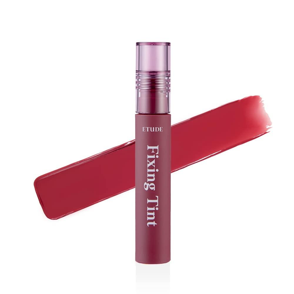 Etude House ETUDE Fixing Tint 4g | Long Lasting, High Pigmented Liquid Lipstick, Lip Stain, Waterproof, Lightweight matte finish, Full Coverage (#07 Cranberry Plum)