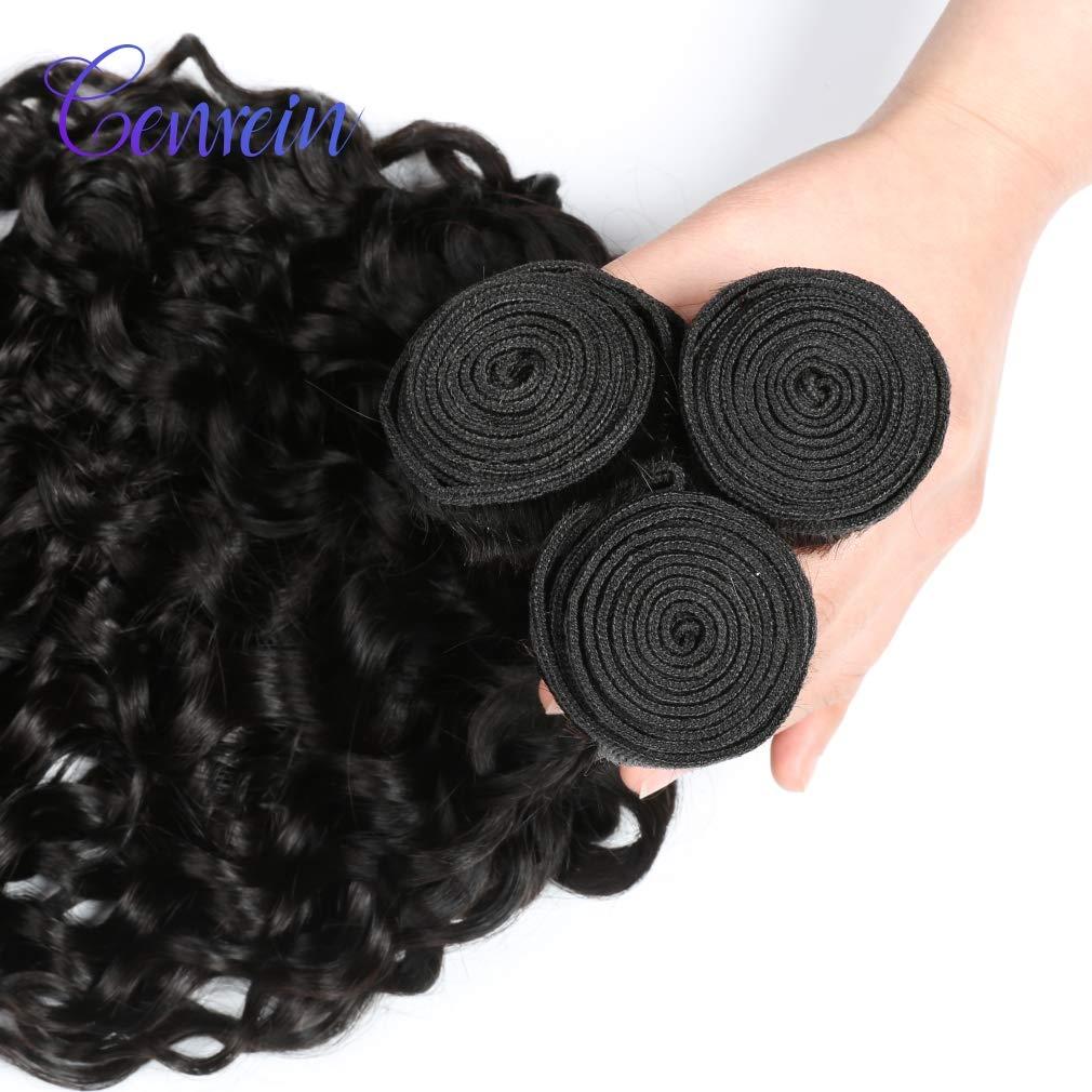 Genrein 8A Grade Curly Human Hair Bundles Brazilian Curly Virgin Human Hair Weave 3Bundles 100% Unprocessed Human Hair Extensions 16 18 20 inch Remy Human Hair Wefts Total 300g