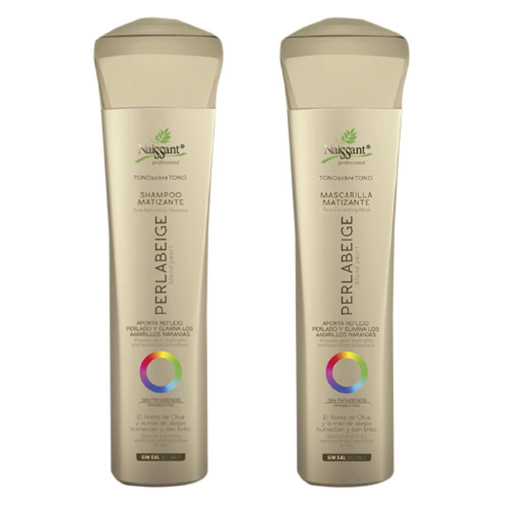naissant Naissant Set Purple Shampoo & Toning Mask | Eliminates Brassiness | Neutralizes Yellow & Orange Tones | Paraben, Ammonia & Sulfate Free | Pro-Vitamin B5, Olive Oil & Honey (Perla Beige) 10.1 Fl Oz