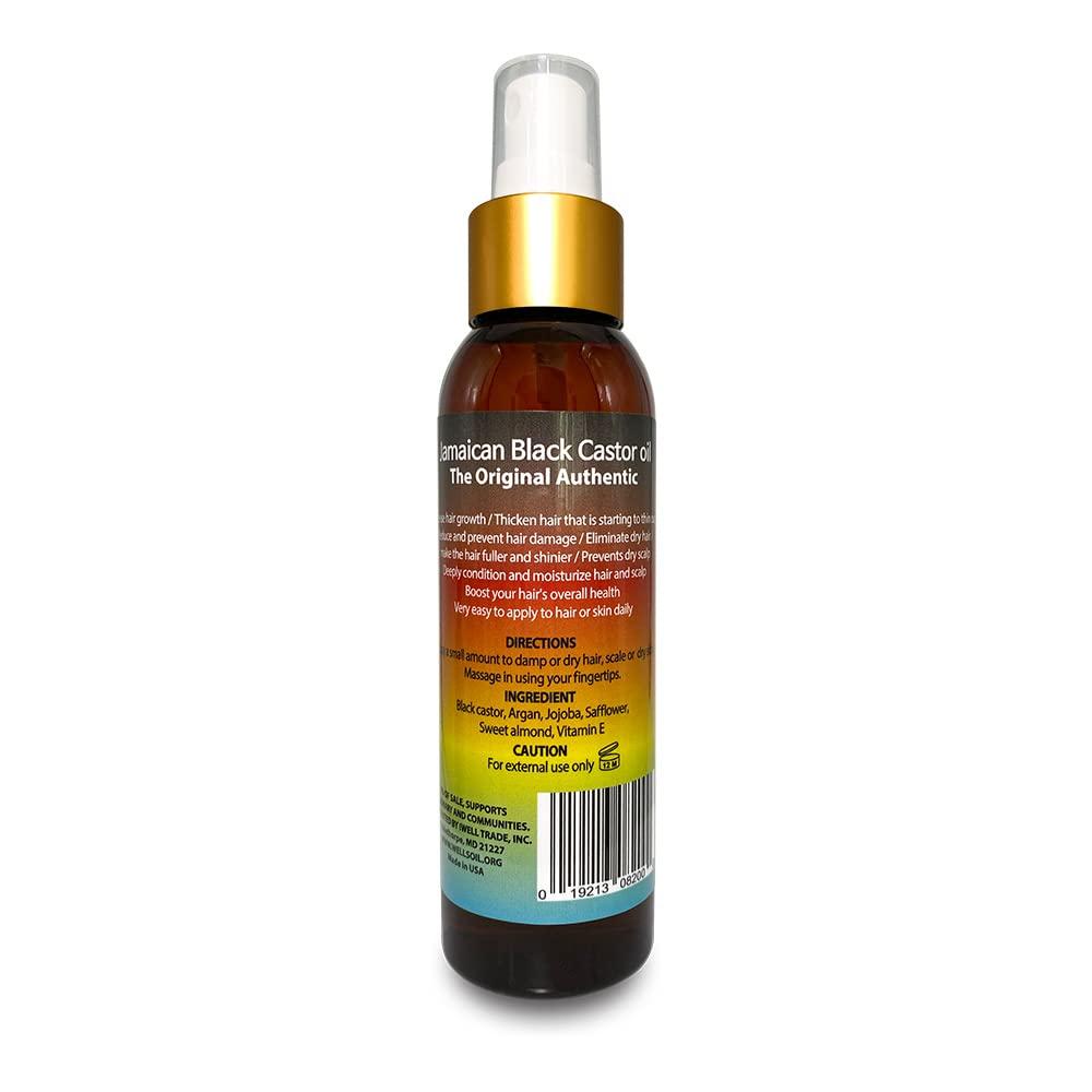Well's Oil Well's Oil Jamaican Black Castor Oil Spray | 4oz(118ml) | Hair Detangler | Easy to Use spray | Promotes Thick, Hydrated Hair | Natural Leave-In Conditioner