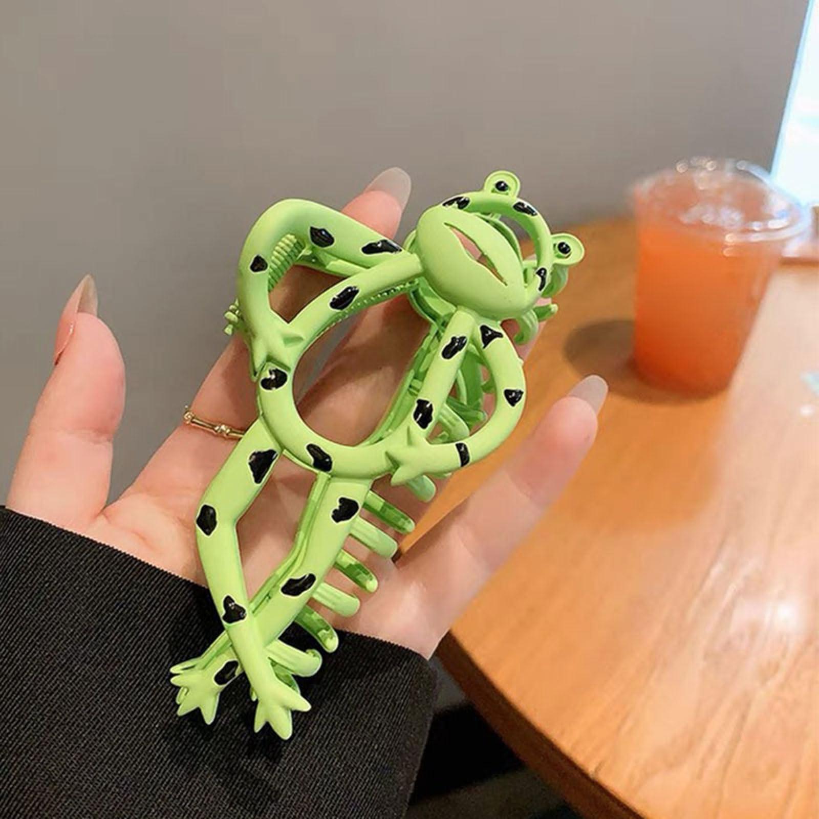 mikidoo mikidoo Cartoon Metal Hair Claw Clips Funny Frogs Hair Catch Barrette Large Hair Clips Strong Hold Hair Accessories
