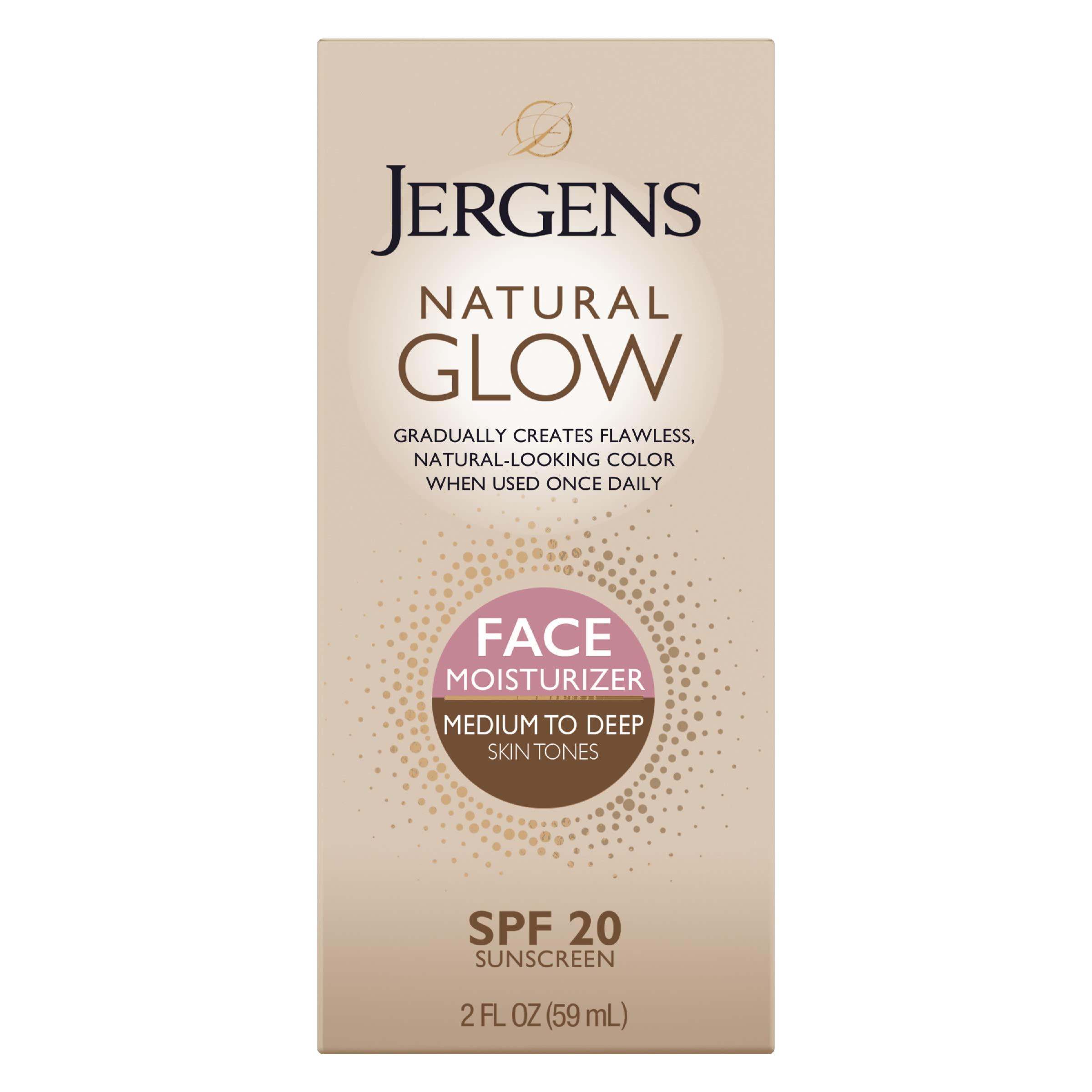 Jergens Jergens Natural Glow +FIRMING Self Tanner Body Lotion, Medium to Tan Skin Tone & Natural Glow Self Tanner Face Moisturizer, SPF 20 Facial Sunscreen