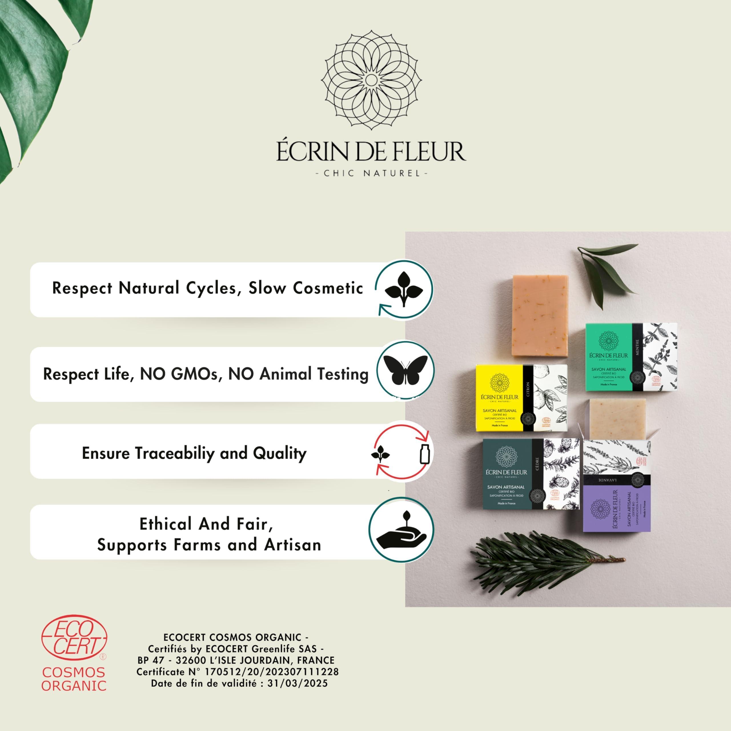 CRIN DE FLEUR CRIN DE FLEUR - Aloe Vera & Nettle Soap Bar - French Artisan Soap Handcrafted in South France, Cold Process, 3.2 oz