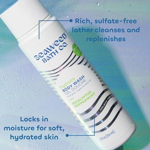 The Seaweed Bath Co. Seaweed Bath Co. Hydrate Body Wash, Eucalyptus Peppermint Scent, 12 Ounce, Shower Gel for Men & Women, Vegan, Paraben Free, Sulfate Free, Cruelty Free