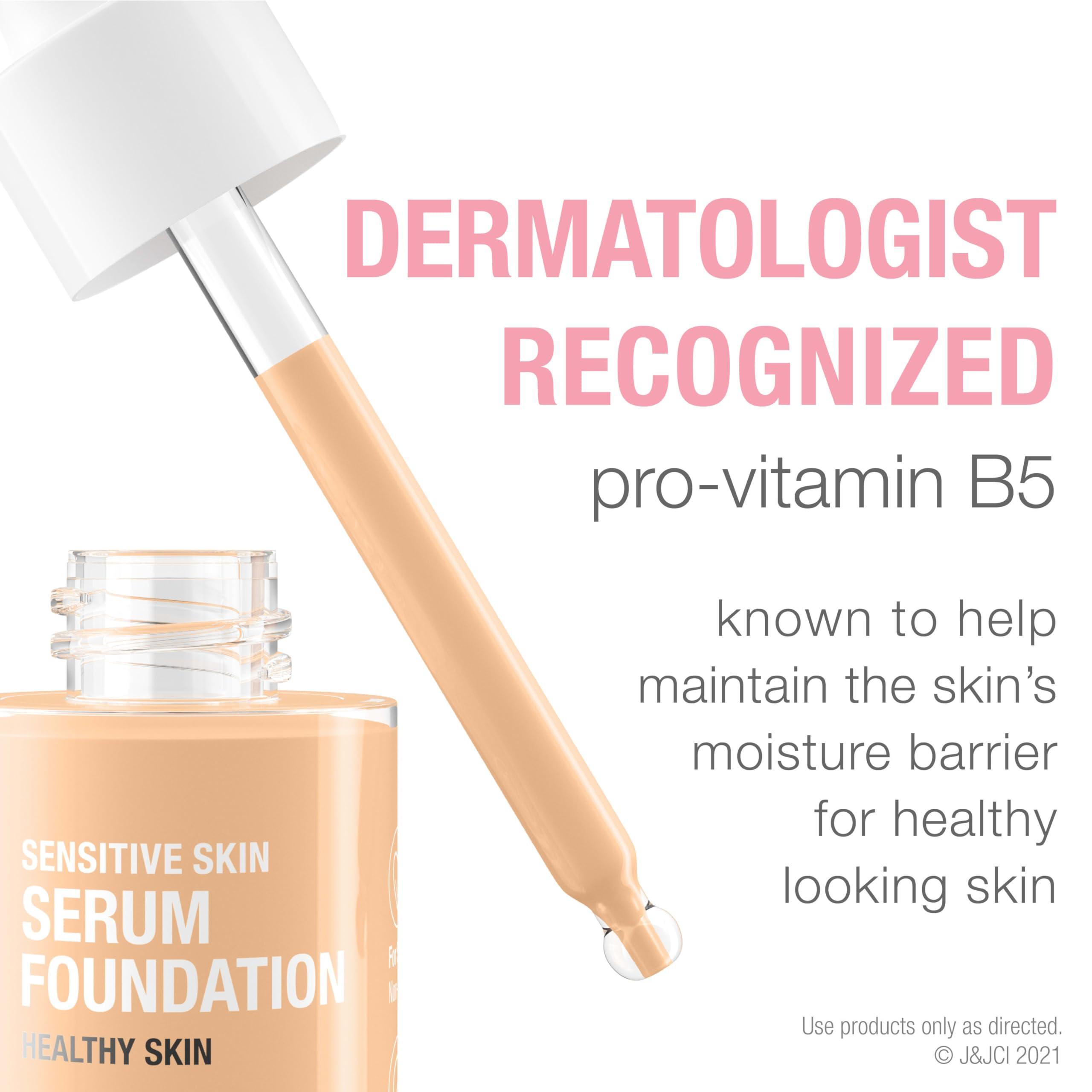 Neutrogena Neutrogena Healthy Skin Sensitive Skin Serum Foundation with Pro-Vitamin B5, Color Correcting & Pore Minimizing Liquid Foundation & Face Serum, Buildable Coverage, Light/Medium 02, 1 oz