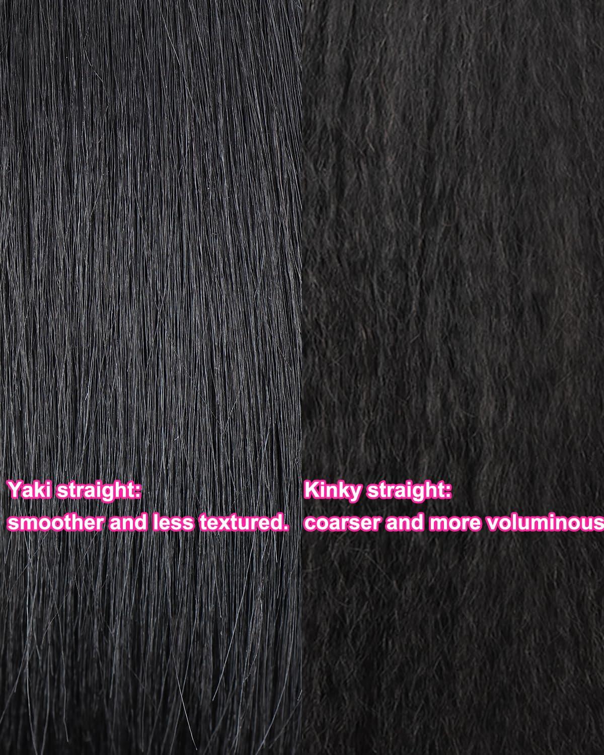 Kerriana 20 22 24 inch kinky straight bundles with 14 inch yaki straight 13x4 lace front bob wig