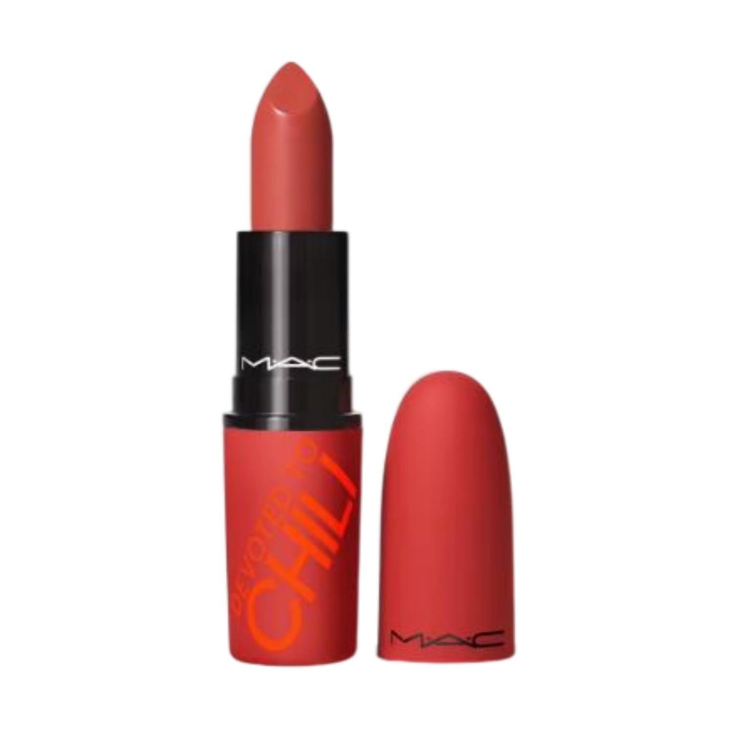 M.A.C. MAC Limited Edition Chili\'s Crew Collection Powder Kiss Lipstick - 316 Devoted To Chili (Brick Red) - 0.1 oz / 3 g