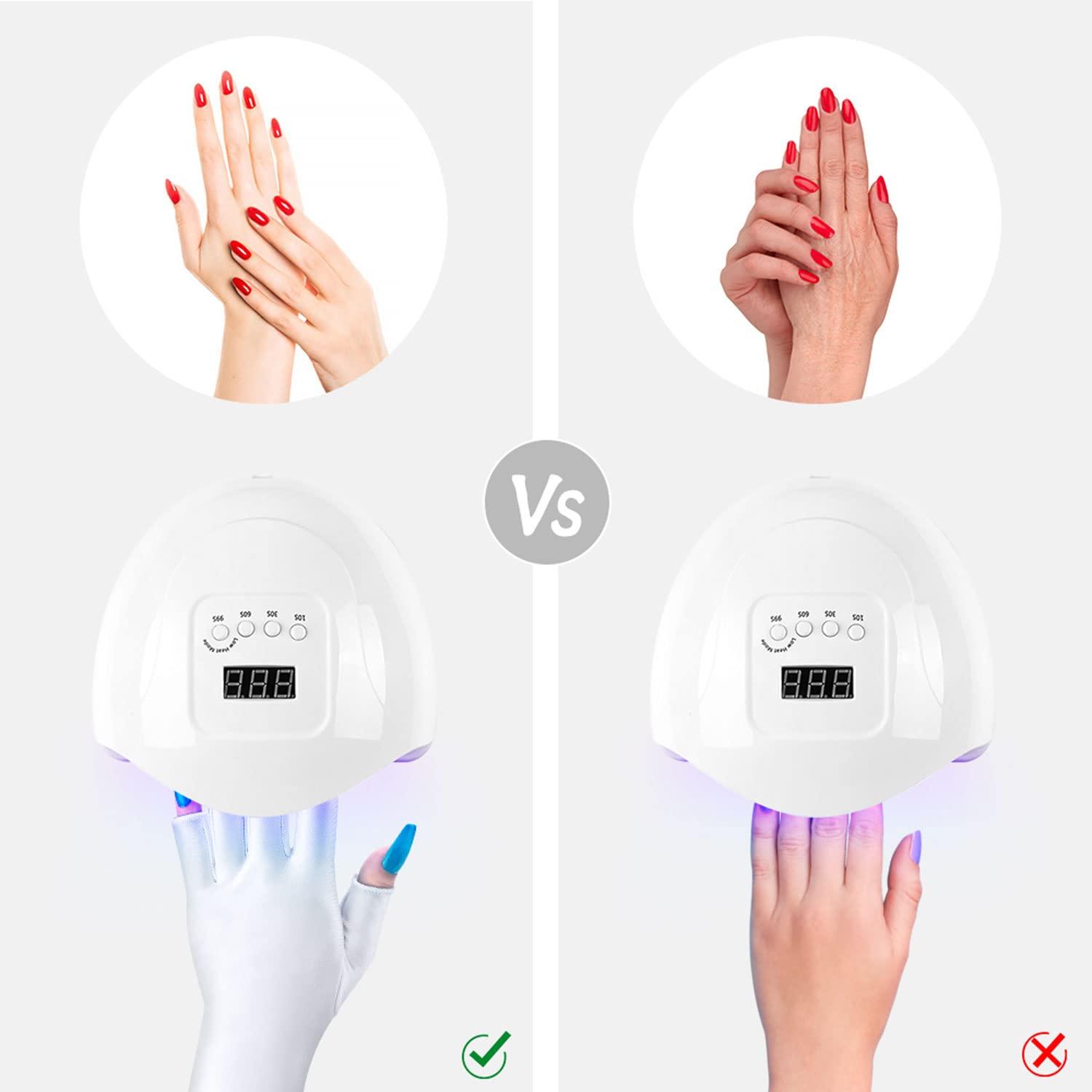 Lotifie Lotifie uv protection gloves for gel nails lamp, Anti UV Light Glove for Manicures Nail Art (white gloves)