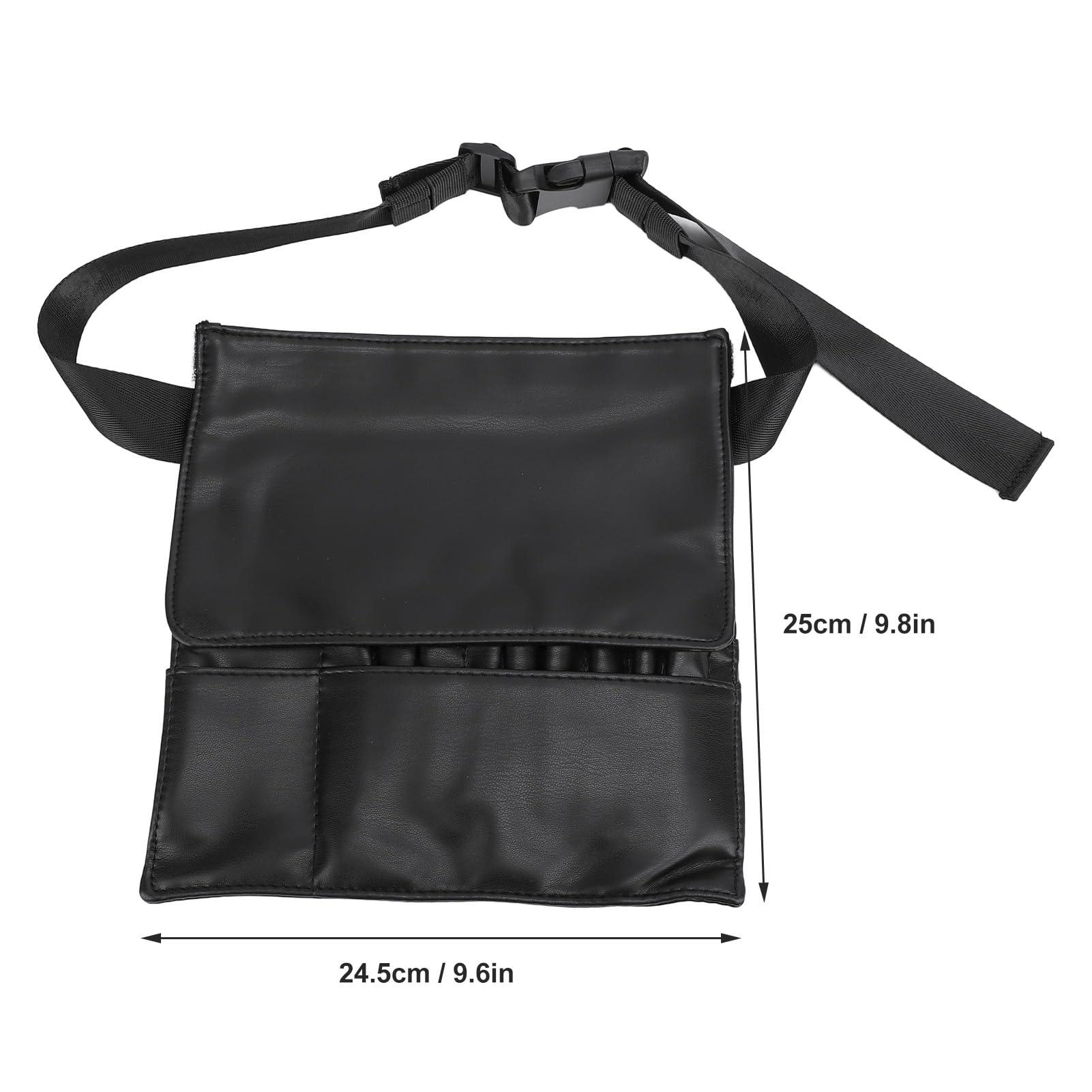 ZJchao Makeup Artist Bag, Makeup Brush Waist Bag, Makeup Brush Bag with Belt, Makeup Artist Waist Bag PU Material Cosmetic Tool Storage Holder for Brush