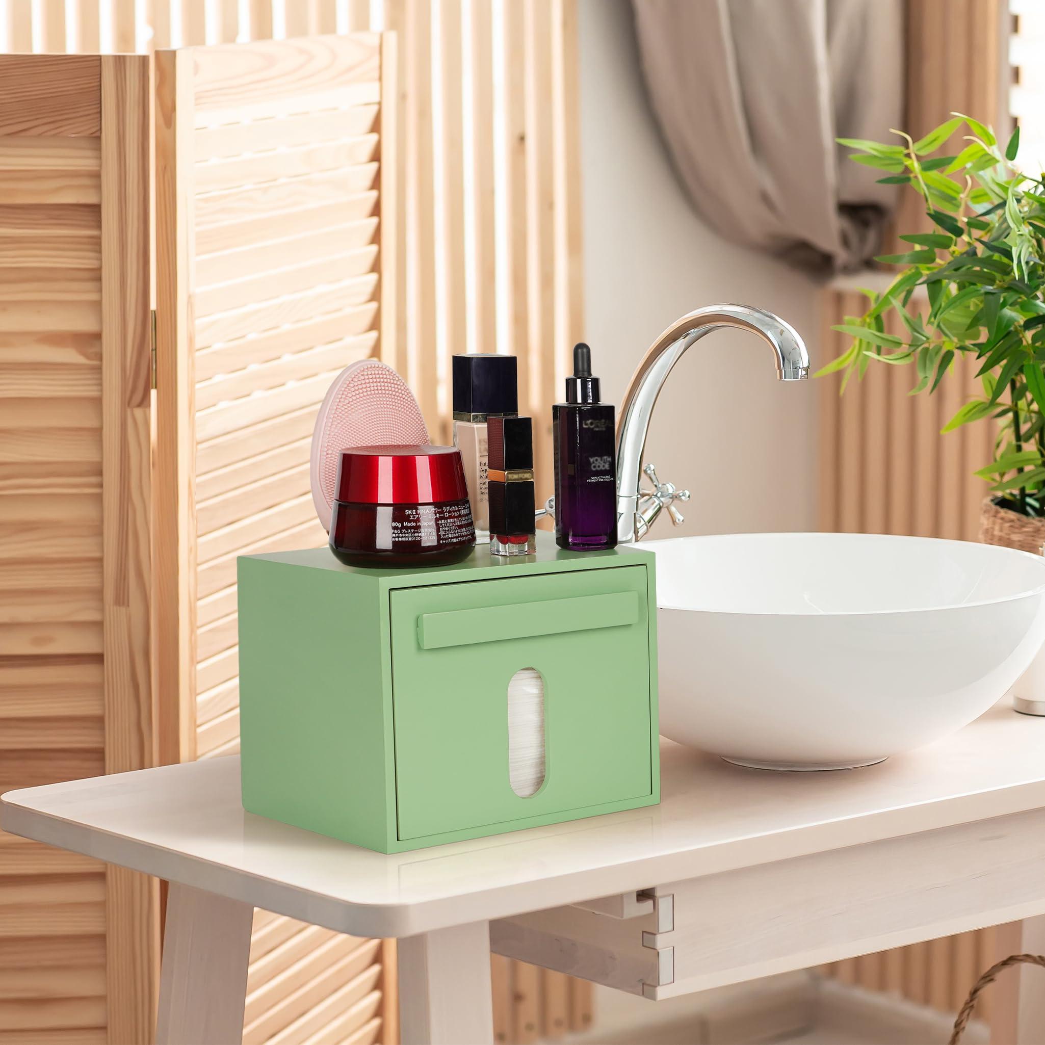 Tohiasen Disposable Face Towel XL Storaged with Luxe Bamboo Box, Face Towelettes Disposable 50 Count, Facial Towel Makeup Remover Cloth and Facial Wash Dry Wipes