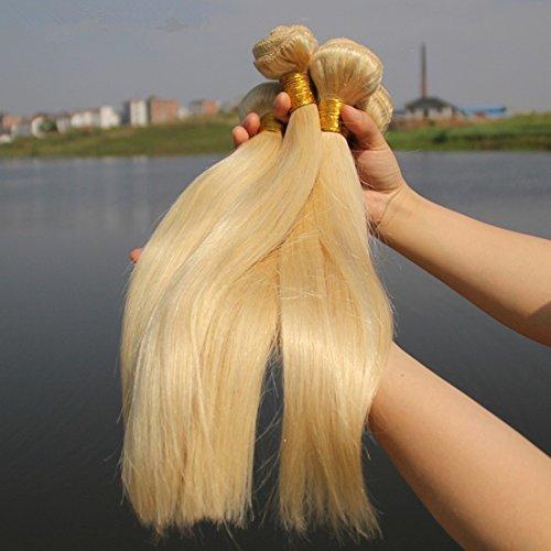Ruma Hair Ruma Hair 8A Blonde Brazilian Hair Extensions 3/4 Bundles Lot 100% Unprocessed #613 Platinum Blonde Virgin Human Hair Silky Straight Weaves 10-30'' Mixed Lengths In Stock (16 16 16 16)
