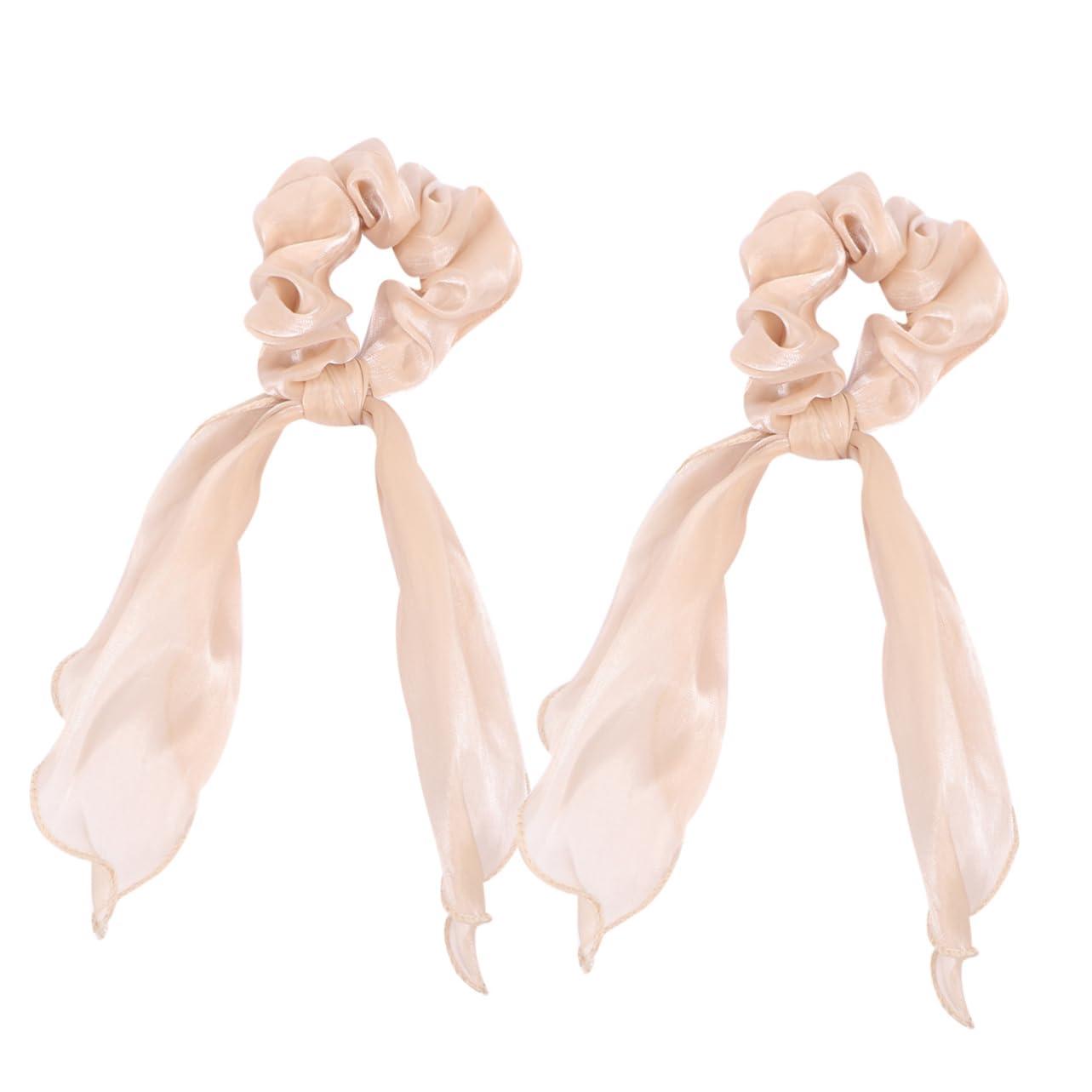 NOLITOY NOLITOY 6 Pcs Hair Rope Bows Silk Ribbon Bridal Hair Bow Veil Bead Hair Band Bow for Hair Red Hair Ribbon Ribbons Hairbands Women Barrettes Silk Hair Ties Ponytail Holder Cloth Hair Tie