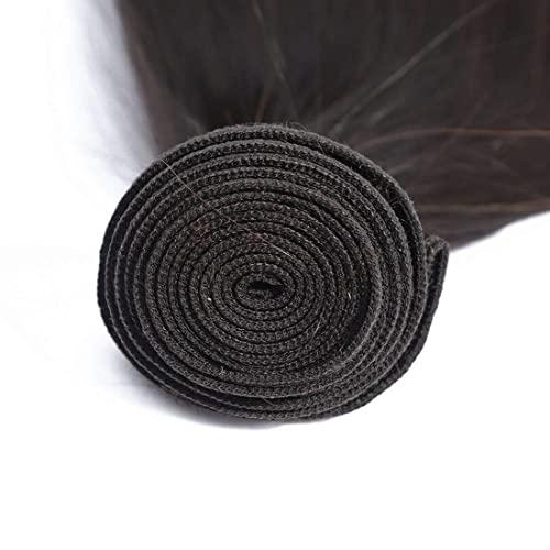 Cranberry Hair Cranberry Hair 3 Bundles Virgin Straight Hair Human Hair Extension Brazilian Hair Unprocessed Natural Black (14 16 18Inch)