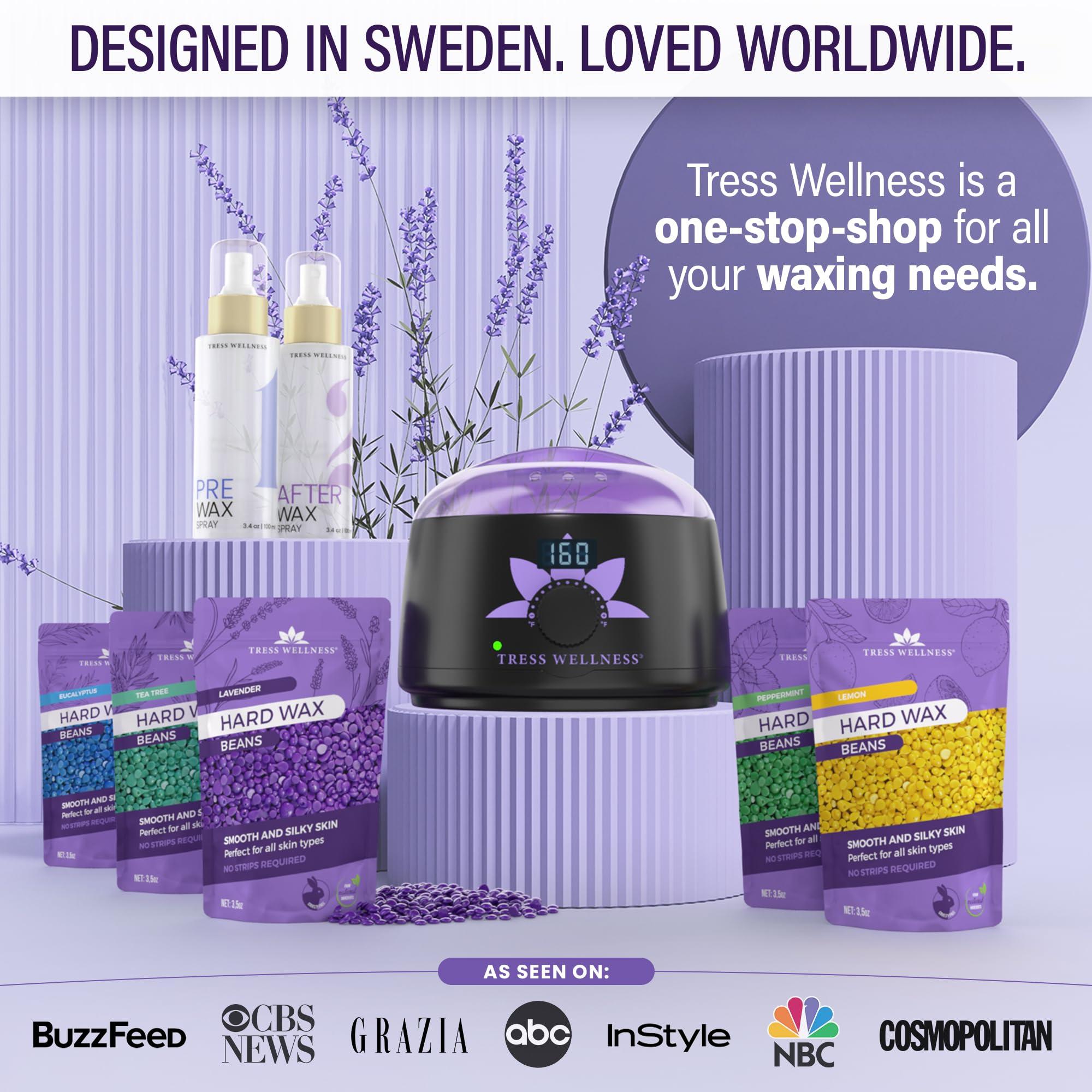 Tress Wellness Tress Wellness Waxing Kit for Brazilian Wax - Easy to Use - For Sensitive Skin - Digital Display, Black Purple Flower