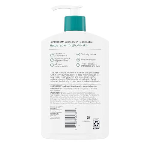 Lubriderm Lubriderm Intense Dry Skin Repair Lotion with Hydrarelease Technology for Repair of Rough, Dry Skin, Fast Absorbing Intensely Hydrates to Restore Dry Skin, 16 fl. oz